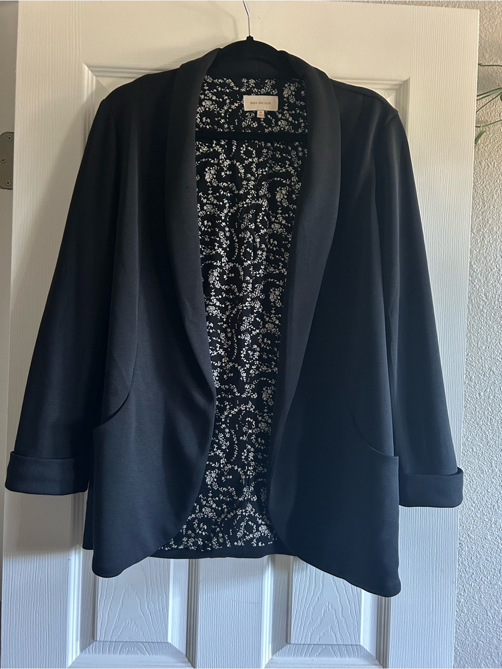 SKIES ARE BLUE Soft Tunic Blazer XL Black